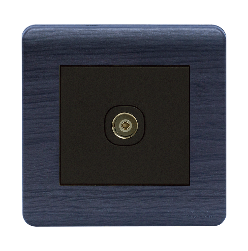 SCINTILLA 1Gang TV Co-Axial Outlet (75Ohm) B/Matte with Kaluwara Surround