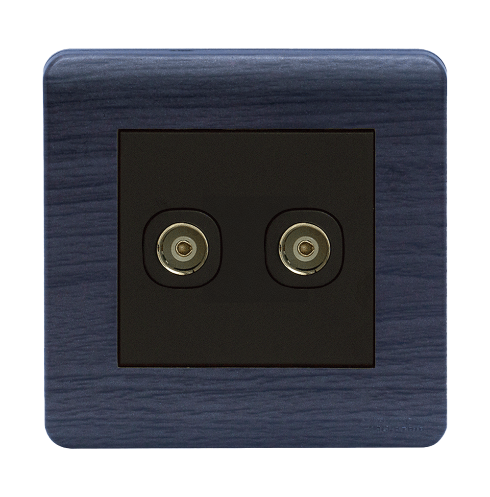SCINTILLA 2Gang TV Co-Axial Outlet (75Ohm) B/Matte with Kaluwara Surround