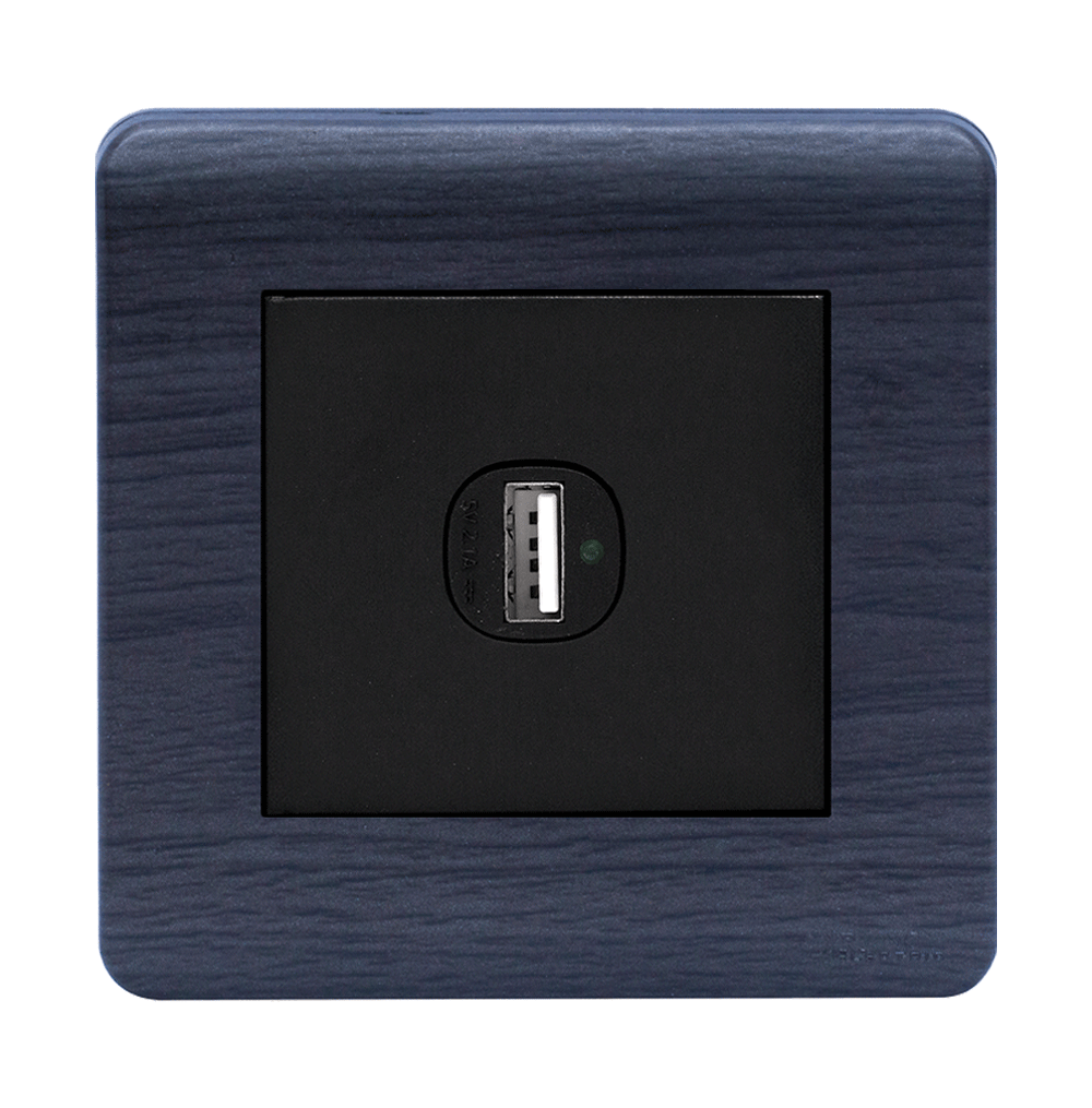 SCINTILLA 2.1Amp. 1Gang Type-A USB Charger Outlet B/Matte with Kaluwara Surround