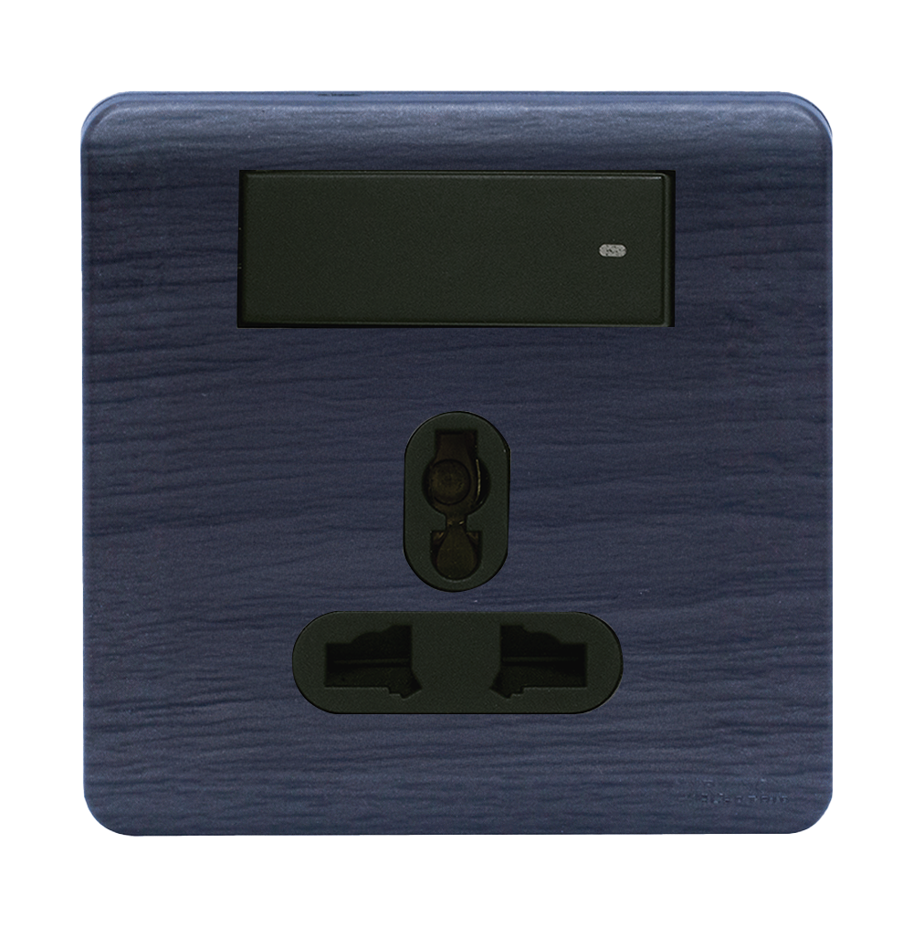 SCINTILLA 13Amp. Multi Socket Outlet with Horizontal Switch B/Matte with Kaluwara Surround