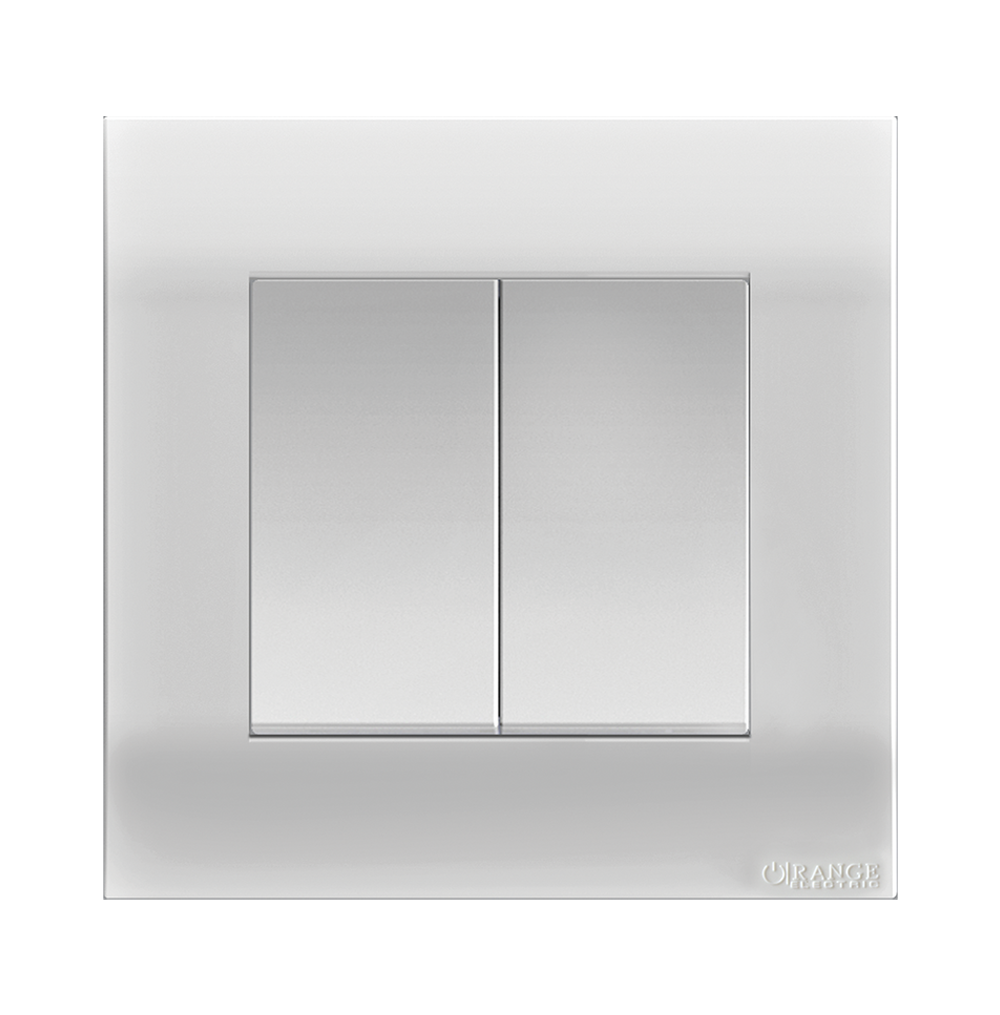 AKOYA 16Amp. 2Gang 1Way Switch White with White Surround