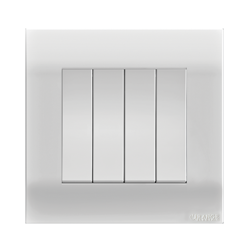 AKOYA 16Amp. 4Gang 2Way Switch White with White Surround