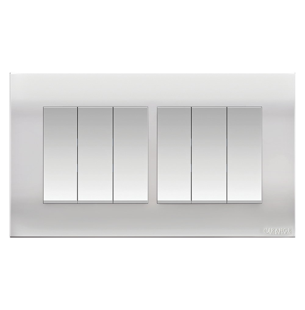 AKOYA 16Amp. 6Gang 2Way Switch White with White Surround