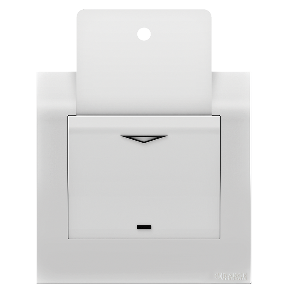 AKOYA 16Amp. Electronic Key Card Switch White with White Surround