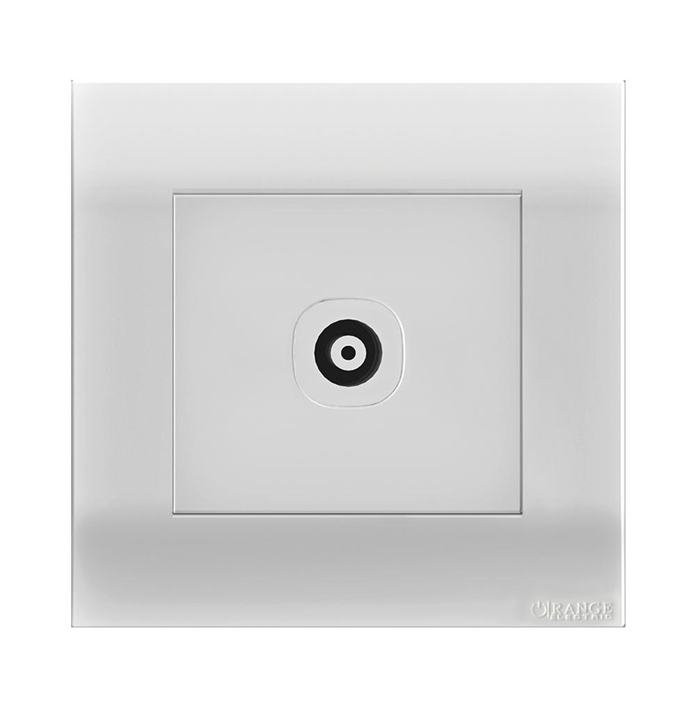 AKOYA 1Gang TV Co-Axial Outlet (75Ohm) White with White Surround