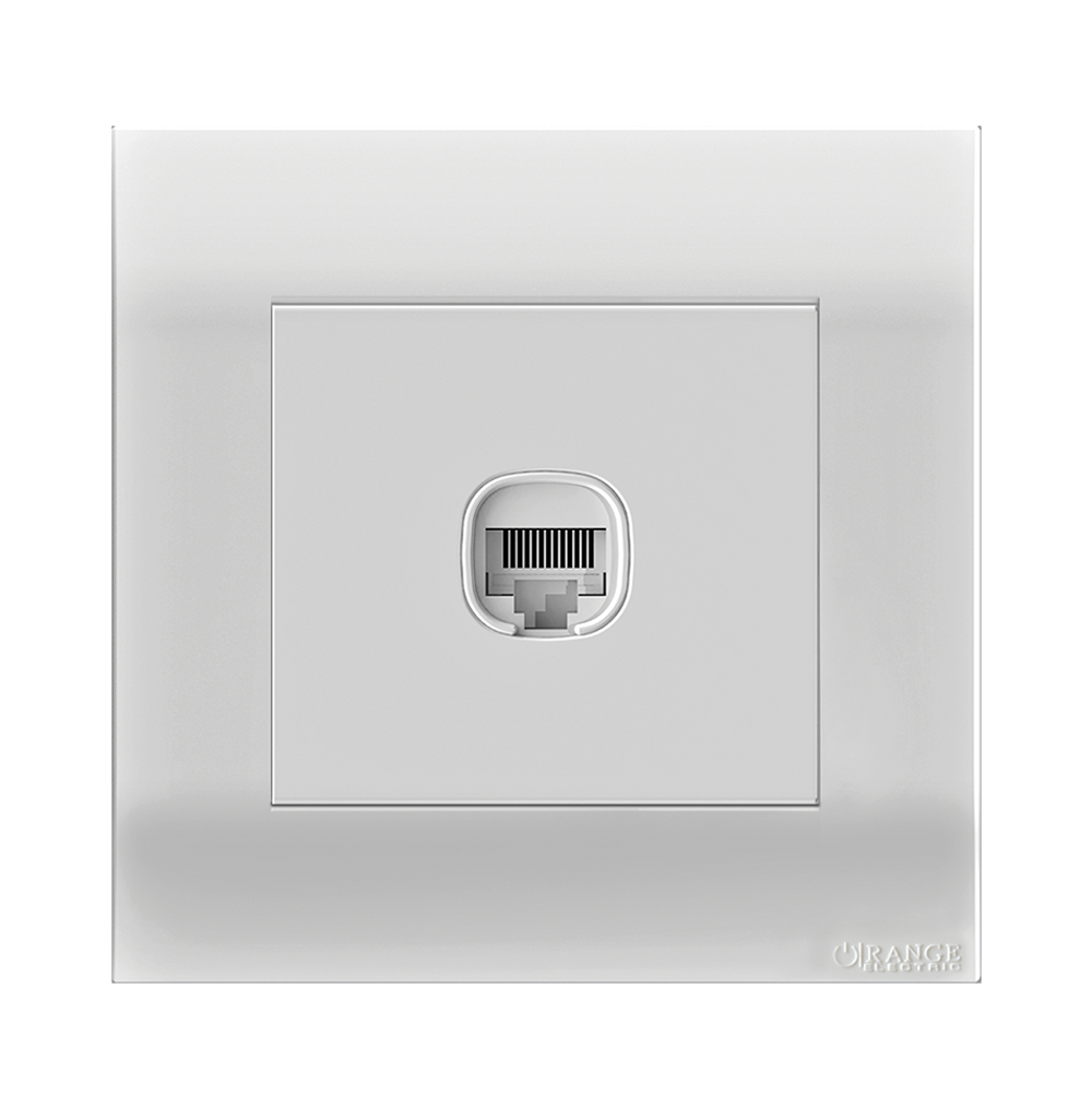 AKOYA 1Gang 8Wire 8Contact Telephone/Data Outlet White with White Surround