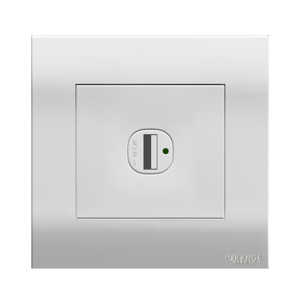 AKOYA 2.1Amp. 1Gang Type-A USB Charger Outlet White with White Surround