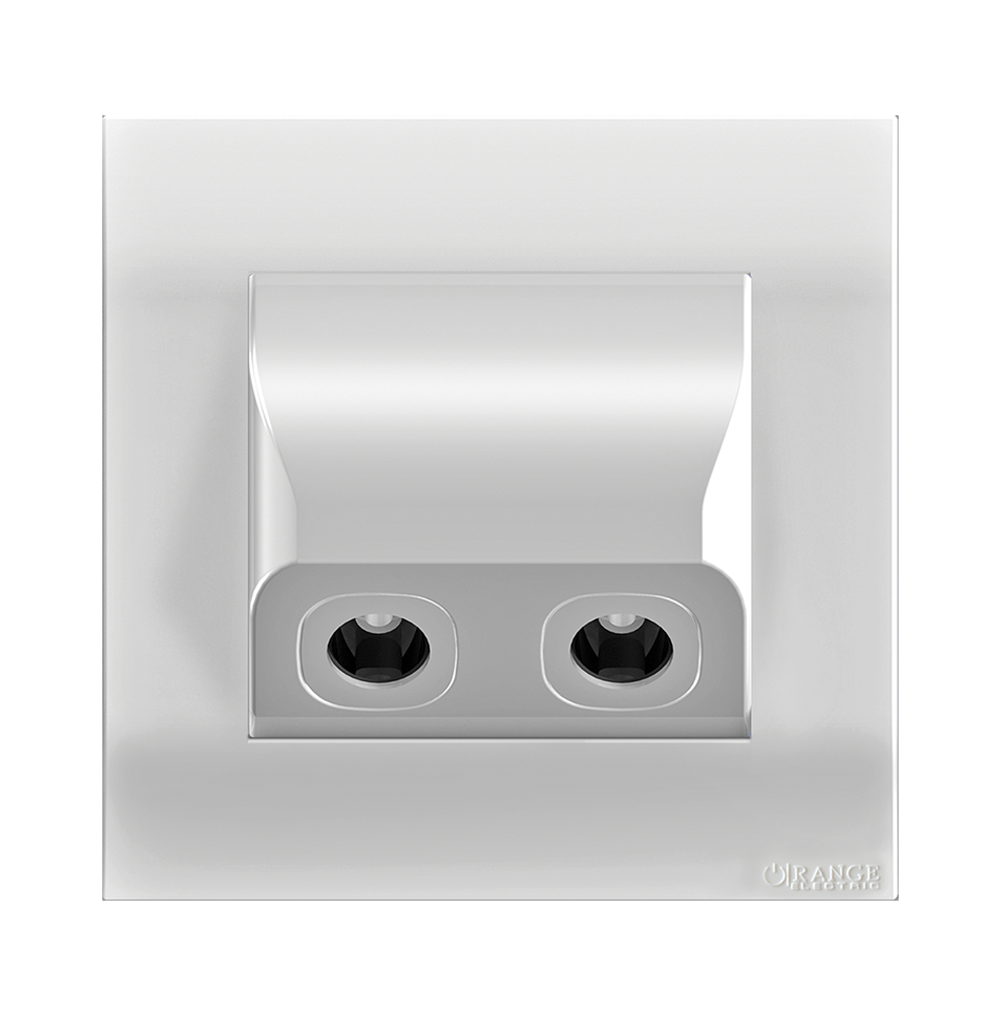 AKOYA Angled TV Co-Axial Outlet (75Ohm) White with White Surround