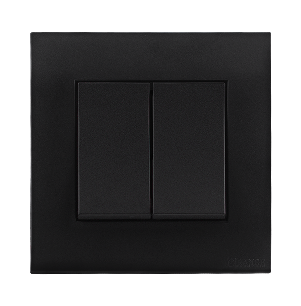 AKOYA 16Amp. 2Gang 1Way Switch B/Matte with B/Matte Surround