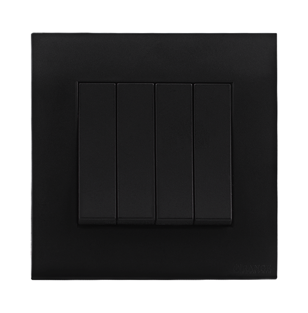 AKOYA 16Amp. 4Gang 1Way Switch B/Matte with B/Matte Surround