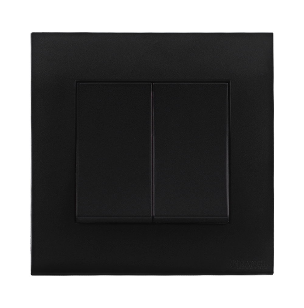 AKOYA 16Amp. 2Gang 2Way Switch B/Matte with B/Matte Surround