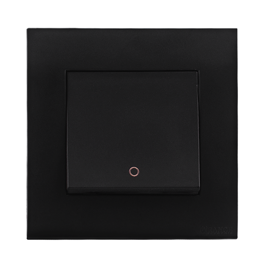 AKOYA 20Amp. Double Pole Switch B/Matte with B/Matte Surround