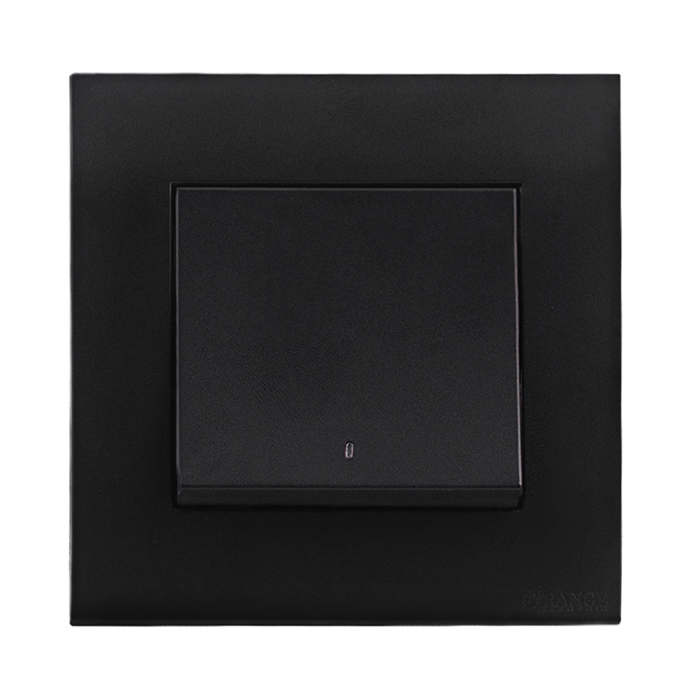 AKOYA 20Amp. Double Pole Switch with Indicator B/Matte with B/Matte Surround