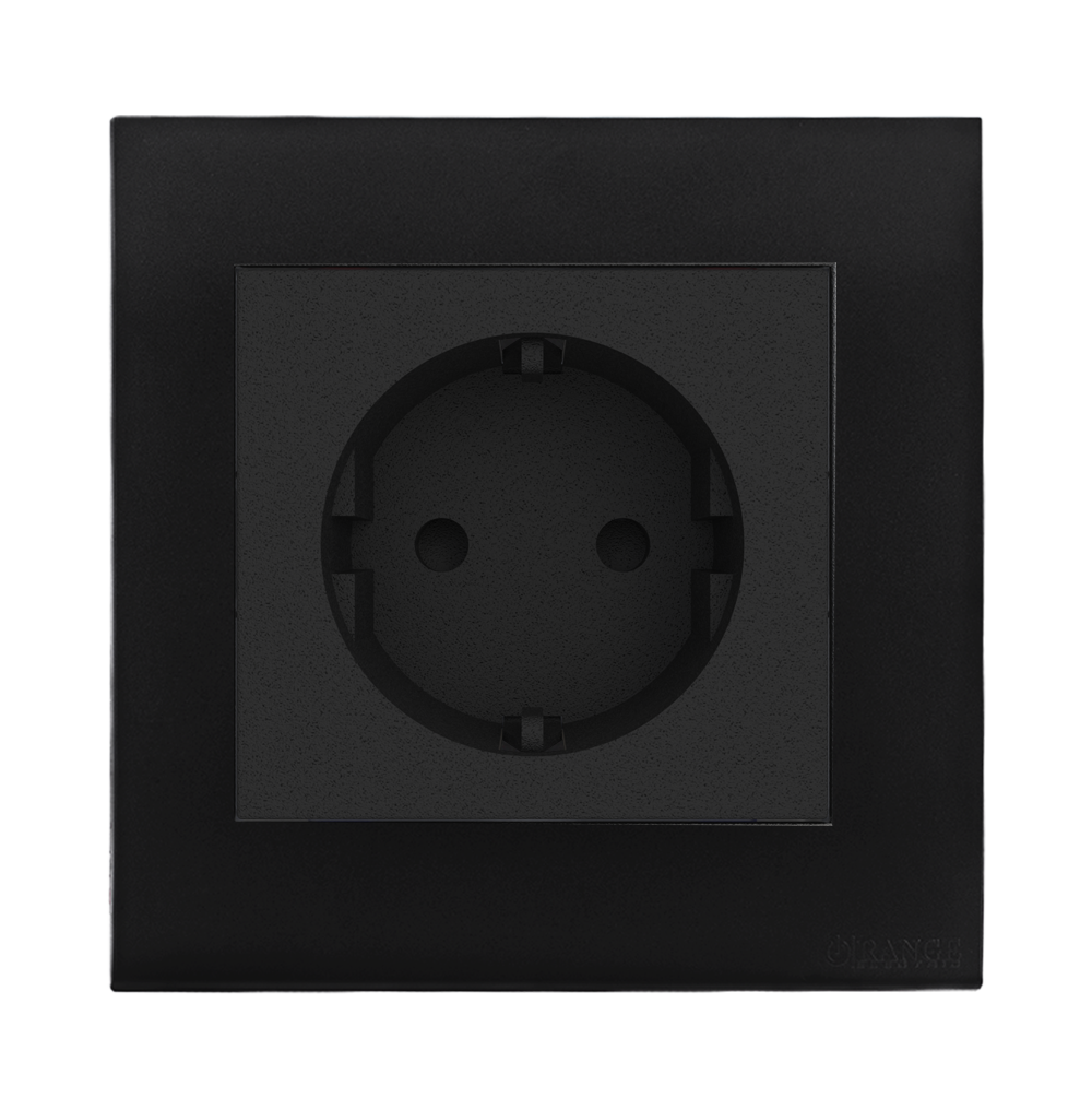 AKOYA 16Amp. Schuko Socket Outlet B/Matte with B/Matte Surround