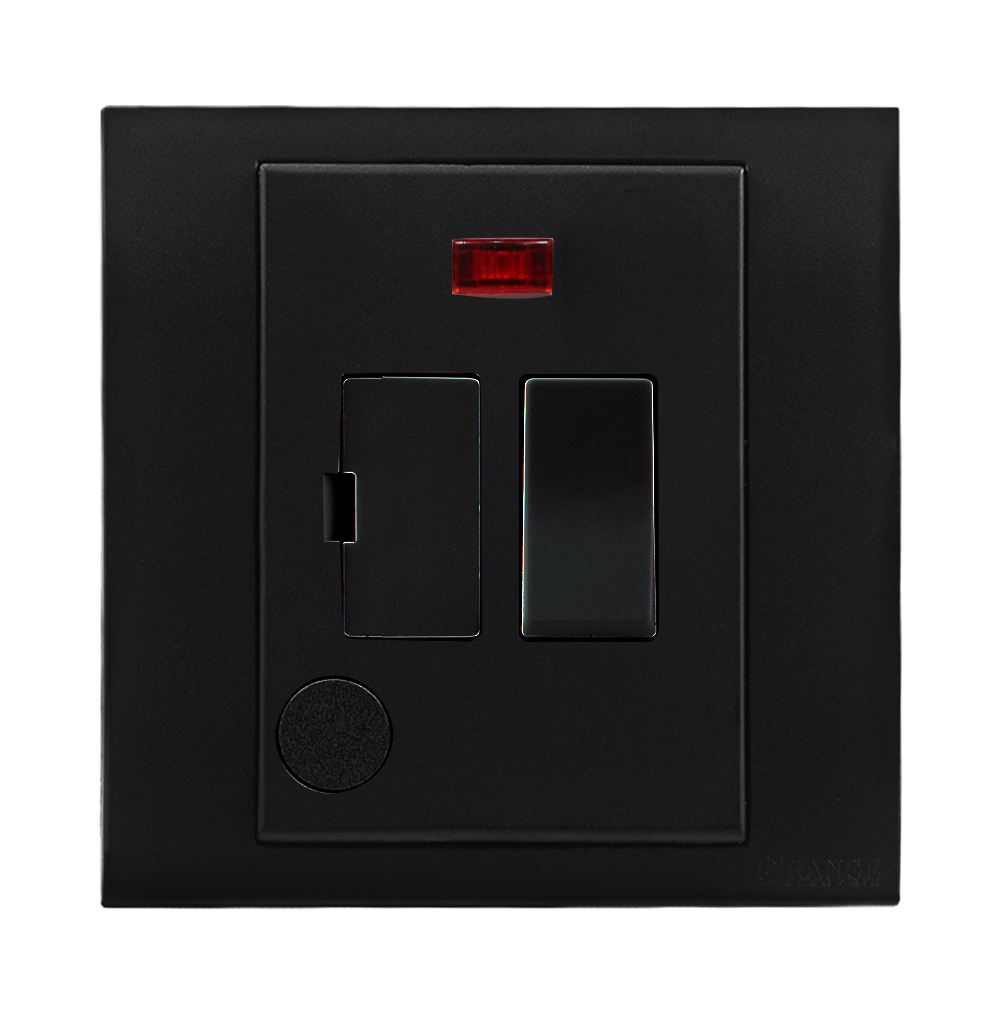 AKOYA 13Amp. Switched Fuse Connection Unit with Indicator B/Matte with B/Matte Surround