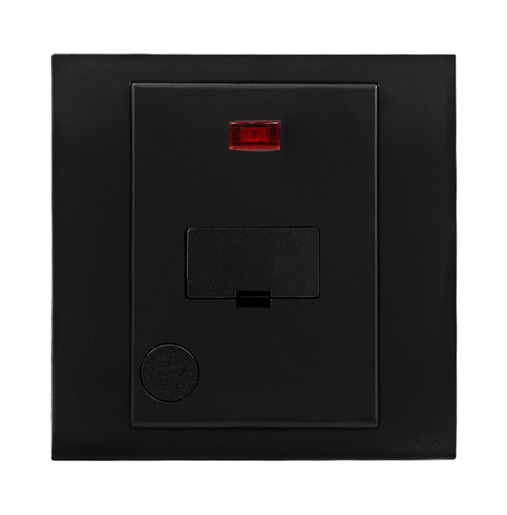 AKOYA 13Amp. Unswitched Fuse Connection Unit with Indicator B/Matte with B/Matte Surround