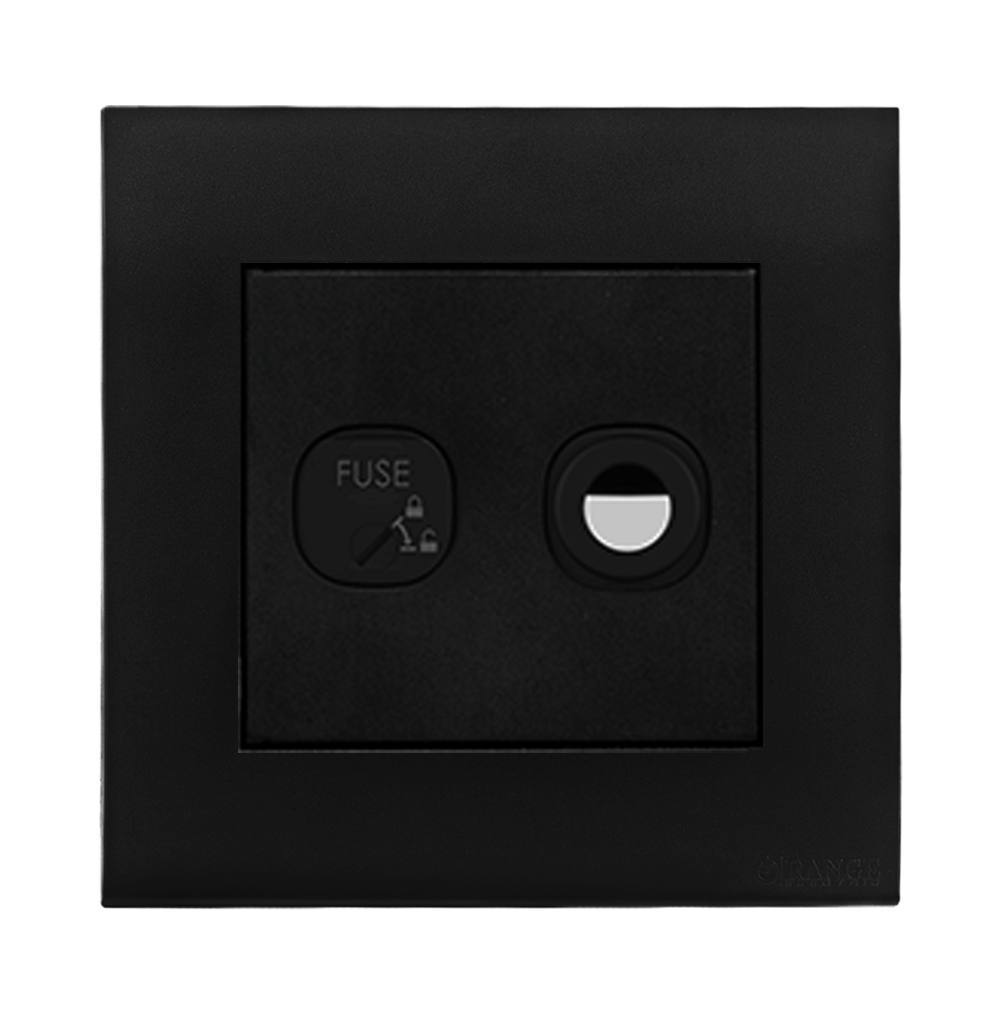 AKOYA 13Amp Fused Flex Outlet B/Matte with B/Matte Surround