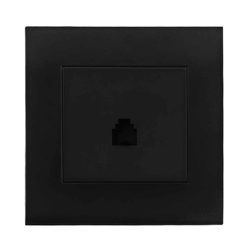 AKOYA 1Gang 4Wire Telephone Outlet B/Matte with B/Matte Surround