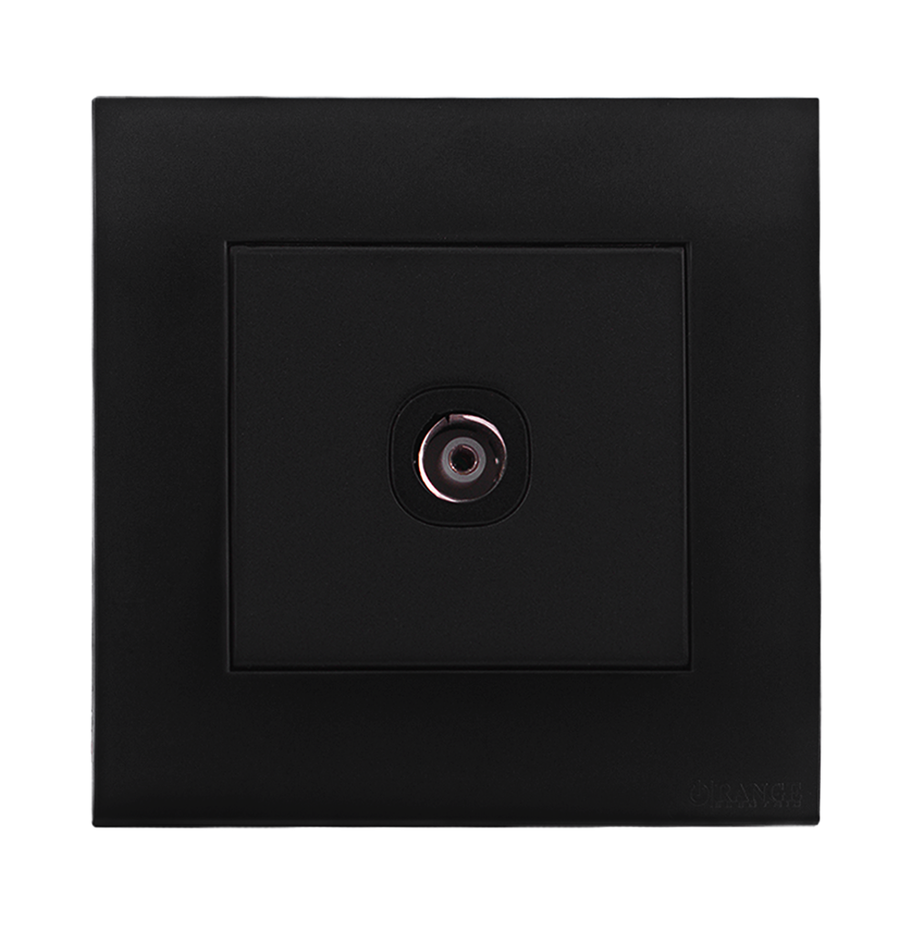 AKOYA 1Gang TV Co-Axial Outlet (75Ohm) B/Matte with B/Matte Surround