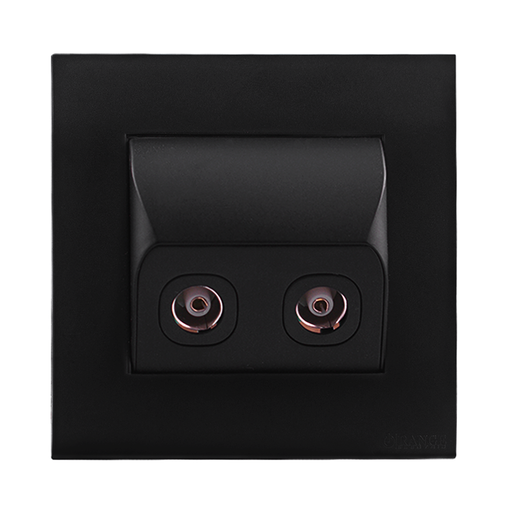 AKOYA Angled TV Co-Axial Outlet (75Ohm) B/Matte with B/Matte Surround