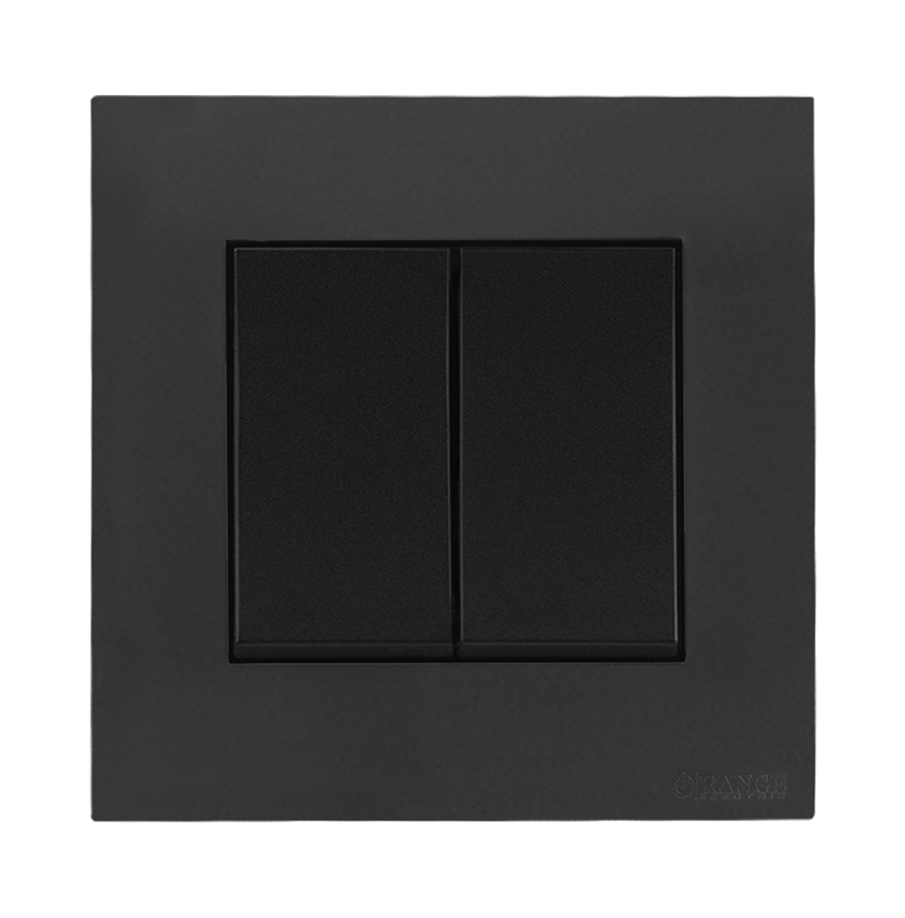 AKOYA 16Amp. 2Gang 1Way Switch B/Matte with GM/Matte Surround