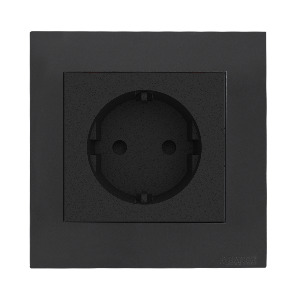 AKOYA 16Amp. Schuko Socket Outlet B/Matte with GM/Matte Surround