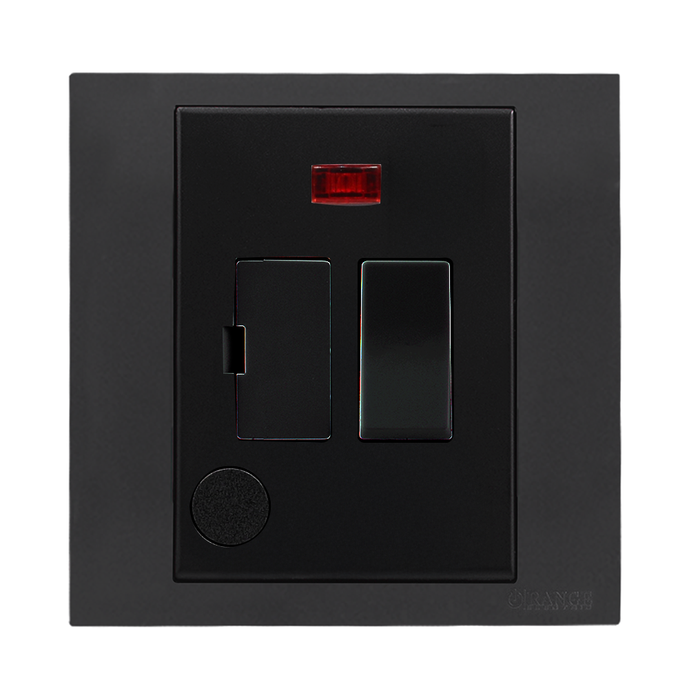 AKOYA 13Amp. Switched Fuse Connection Unit with Indicator B/Matte with GM/Matte Surround