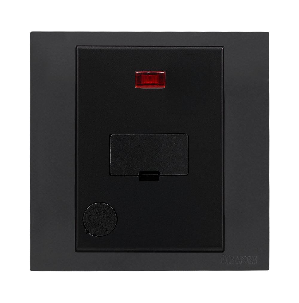 AKOYA 13Amp. Unswitched Fuse Connection Unit with Indicator B/Matte with GM/Matte Surround