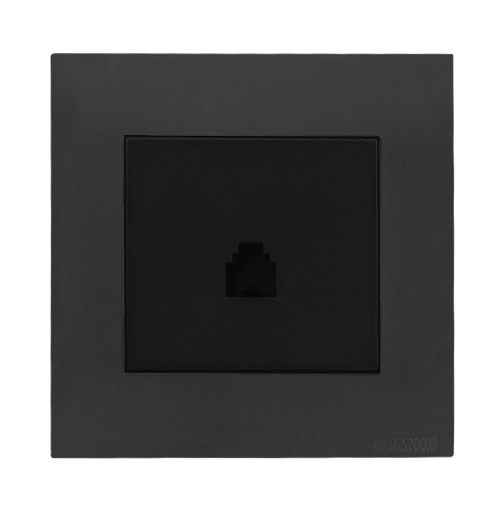 AKOYA 1Gang 4Wire Telephone Outlet B/Matte with GM/Matte Surround