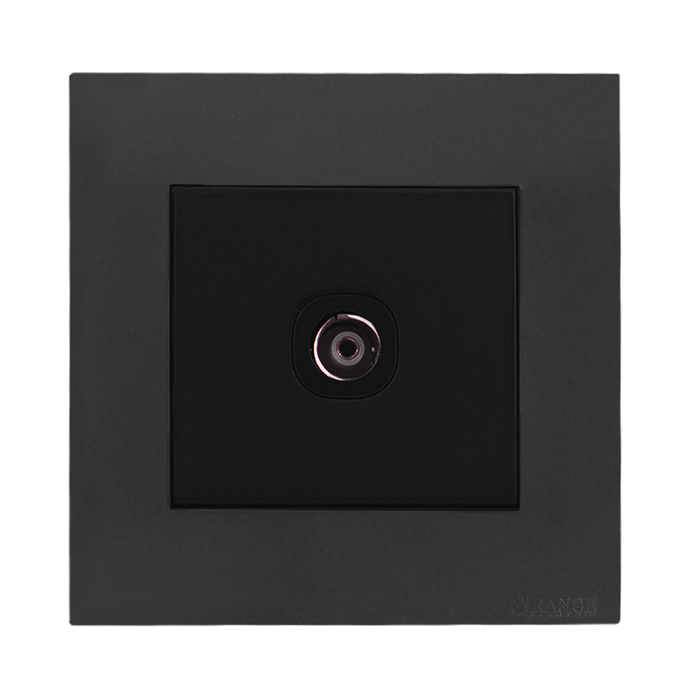 AKOYA 1Gang TV Co-Axial Outlet (75Ohm) B/Matte with GM/Matte Surround