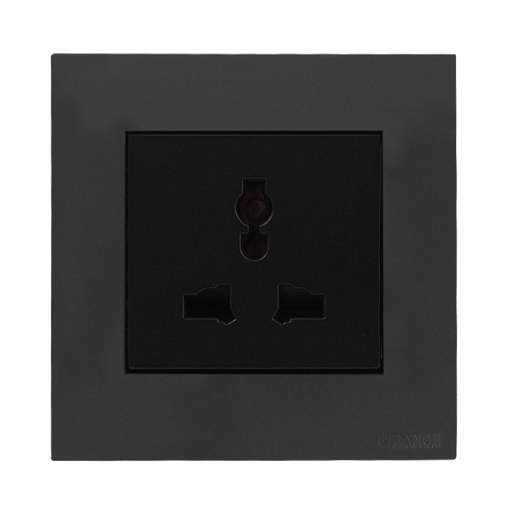 AKOYA 13Amp. Single Multi Unswitched Socket Outlet B/Matte with GM/Matte Surround