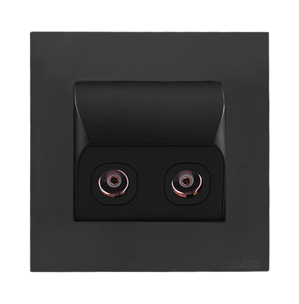 AKOYA Angled TV Co-Axial Outlet (75Ohm) B/Matte with GM/Matte Surround