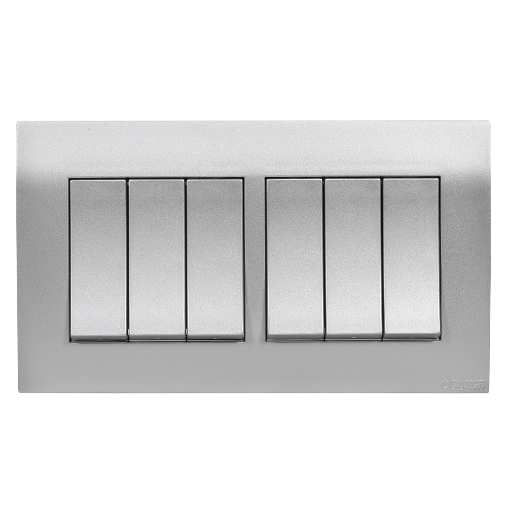 AKOYA 16Amp. 6Gang 2Way Switch S/Matte with S/Matte Surround