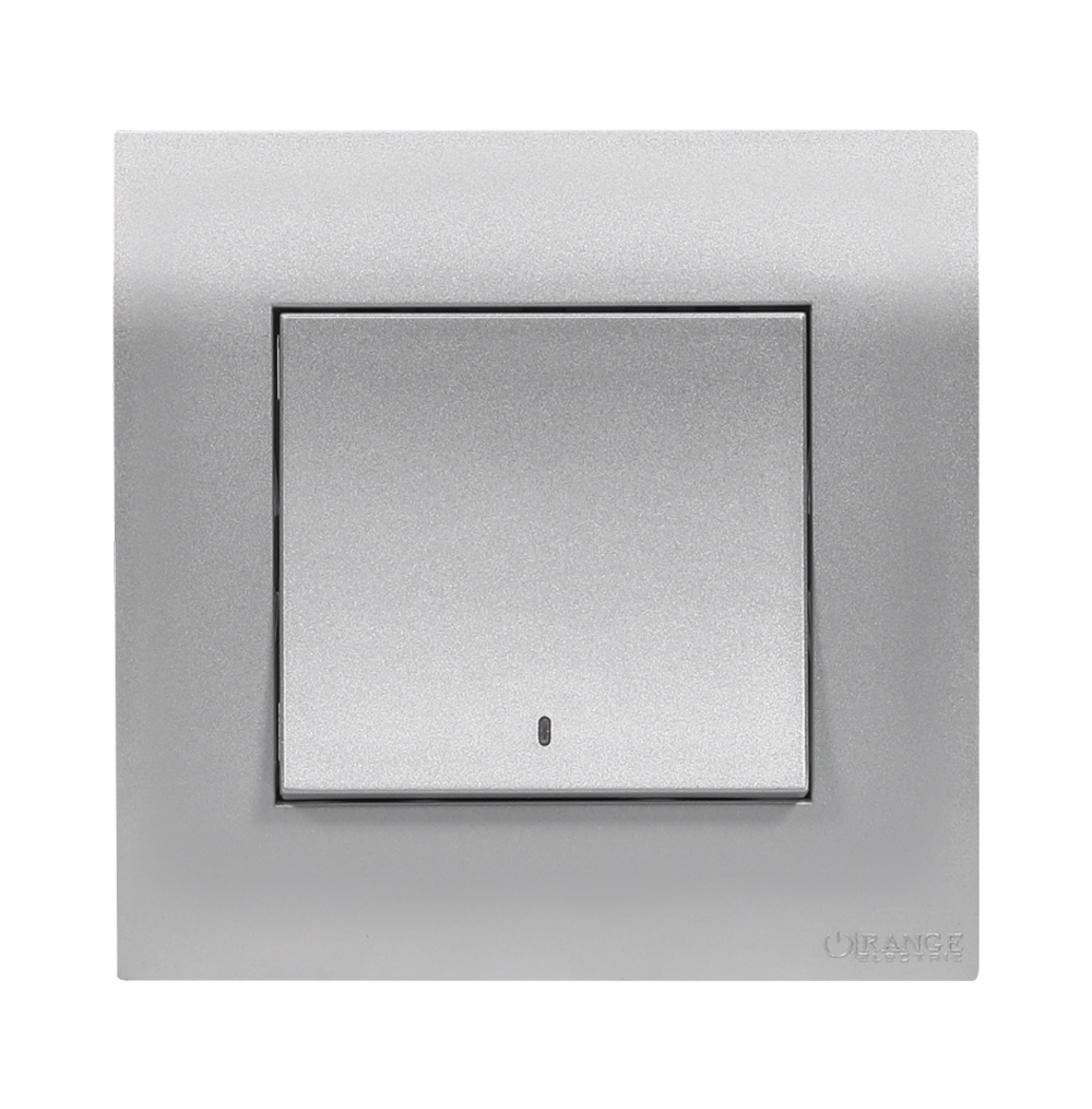 AKOYA 20Amp. Double Pole Switch with Indicator S/Matte with S/Matte Surround