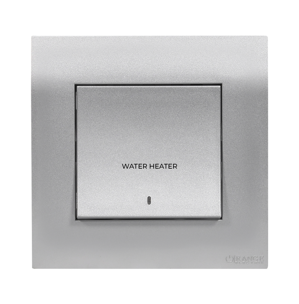 AKOYA 20Amp. Double Pole Switch with Indicator + Earth Connection + Water Heater S/Matte with S/Matte Surround