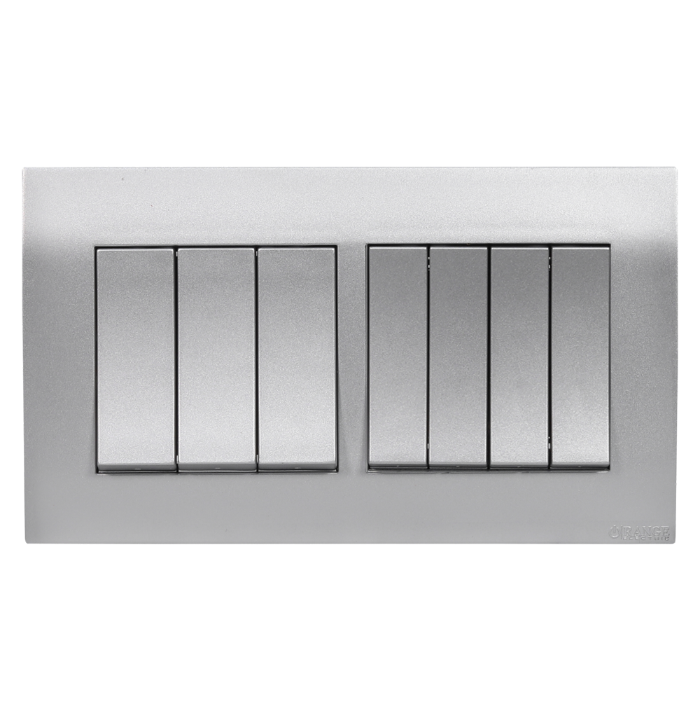 AKOYA 16Amp. 7Gang 1Way Switch S/Matte with S/Matte Surround