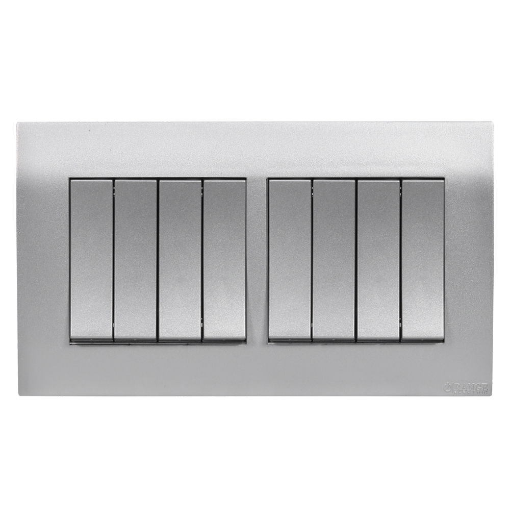 AKOYA 16Amp. 8Gang 1Way Switch S/Matte with S/Matte Surround