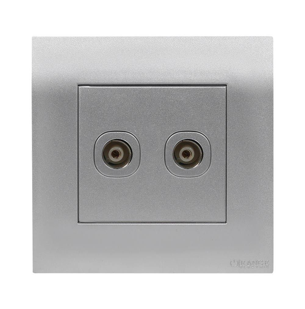 AKOYA 2Gang TV Co-Axial Outlet (75Ohm) S/Matte with S/Matte Surround