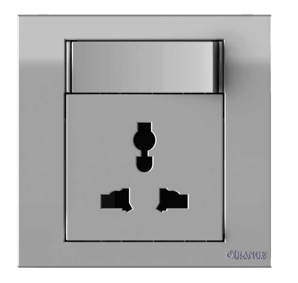 AKOYA 13Amp. Multi Socket Outlet with Mini Switch S/Matte with S/Matte Surround
