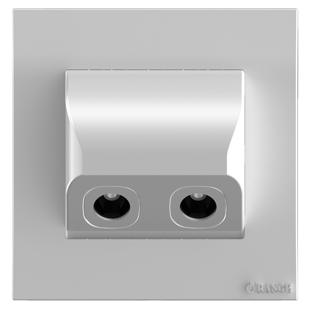 AKOYA Angled TV Co-Axial Outlet (75Ohm) S/Matte with S/Matte Surround