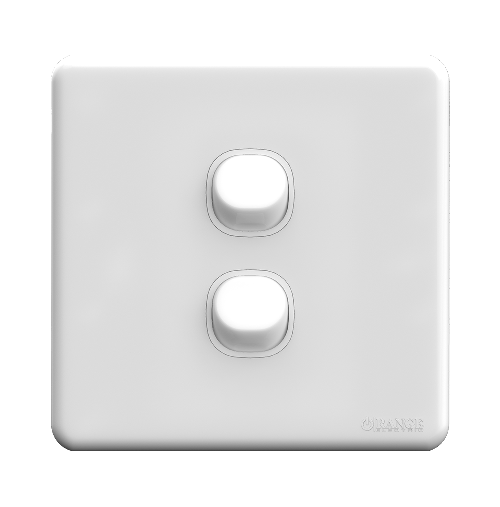 ENIGMA 10Amp. 2Gang 1Way Switch Classic White (British Standard)