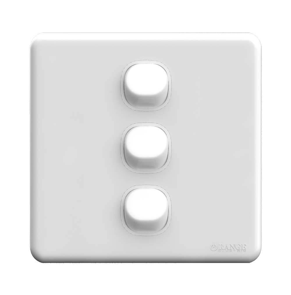 ENIGMA 10Amp. 3Gang 1Way Switch Classic White (British Standard)