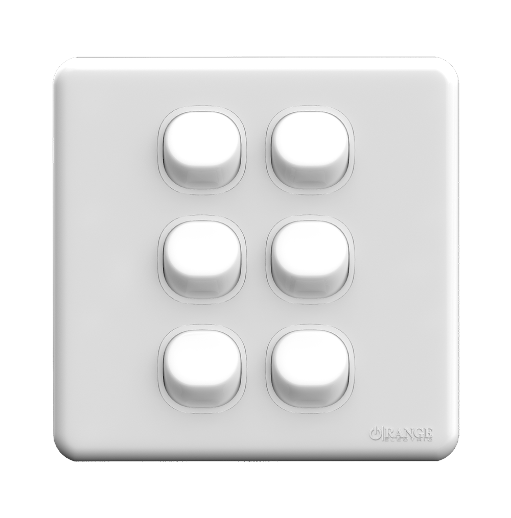 ENIGMA 10Amp. 6Gang 1Way Switch Classic White (British Standard)