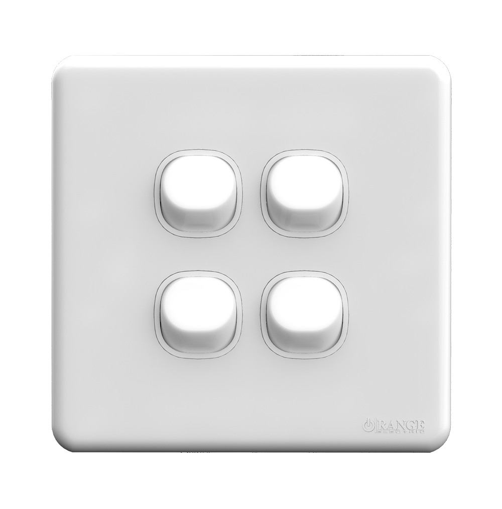 ENIGMA 10Amp. 4Gang 2Way Switch Classic White (British Standard)
