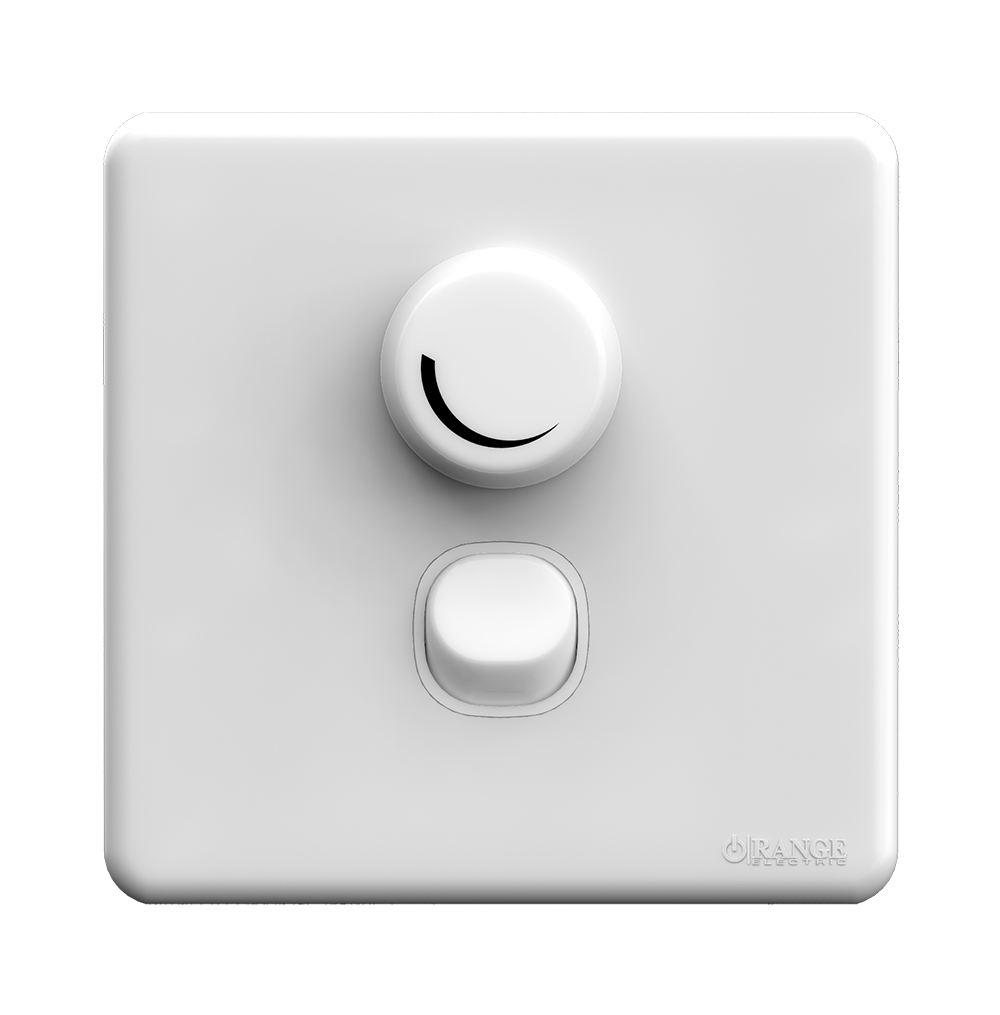 ENIGMA 400Watt Light Dimmer Controller with Switch Classic White (British Standard)