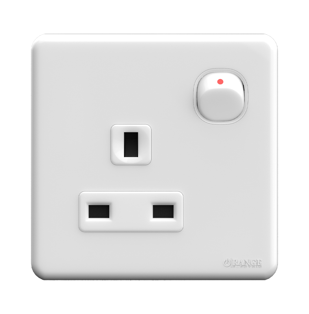 ENIGMA 13Amp. Single Switched Socket Outlet Classic White (British Standard)