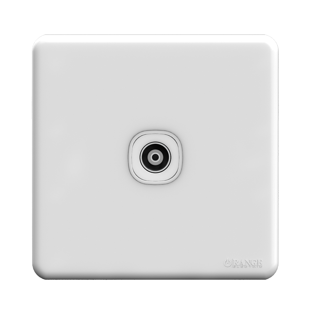 ENIGMA 1Gang TV Co-Axial Outlet (75Ohm) Classic White (British Standard)