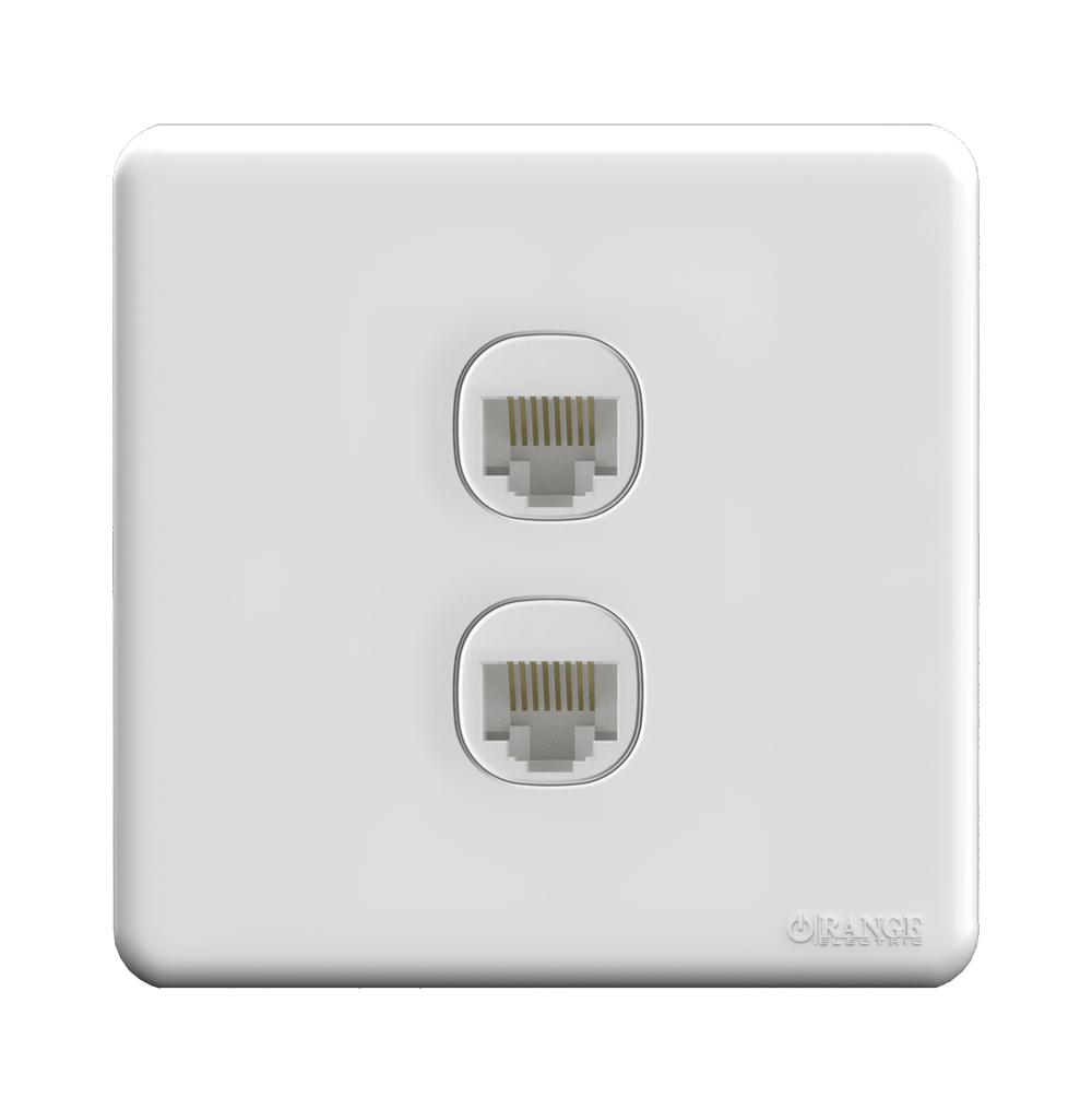 ENIGMA 2Gang 8Wire 8Contact Telephone/Data Outlet Classic White (British Standard)