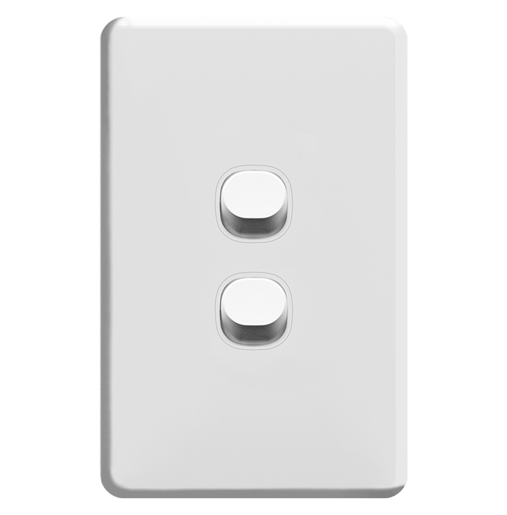 ENIGMA 16Amp. 250V a.c. 2Gang 2Way Vertical Classic White (Australian Standard)