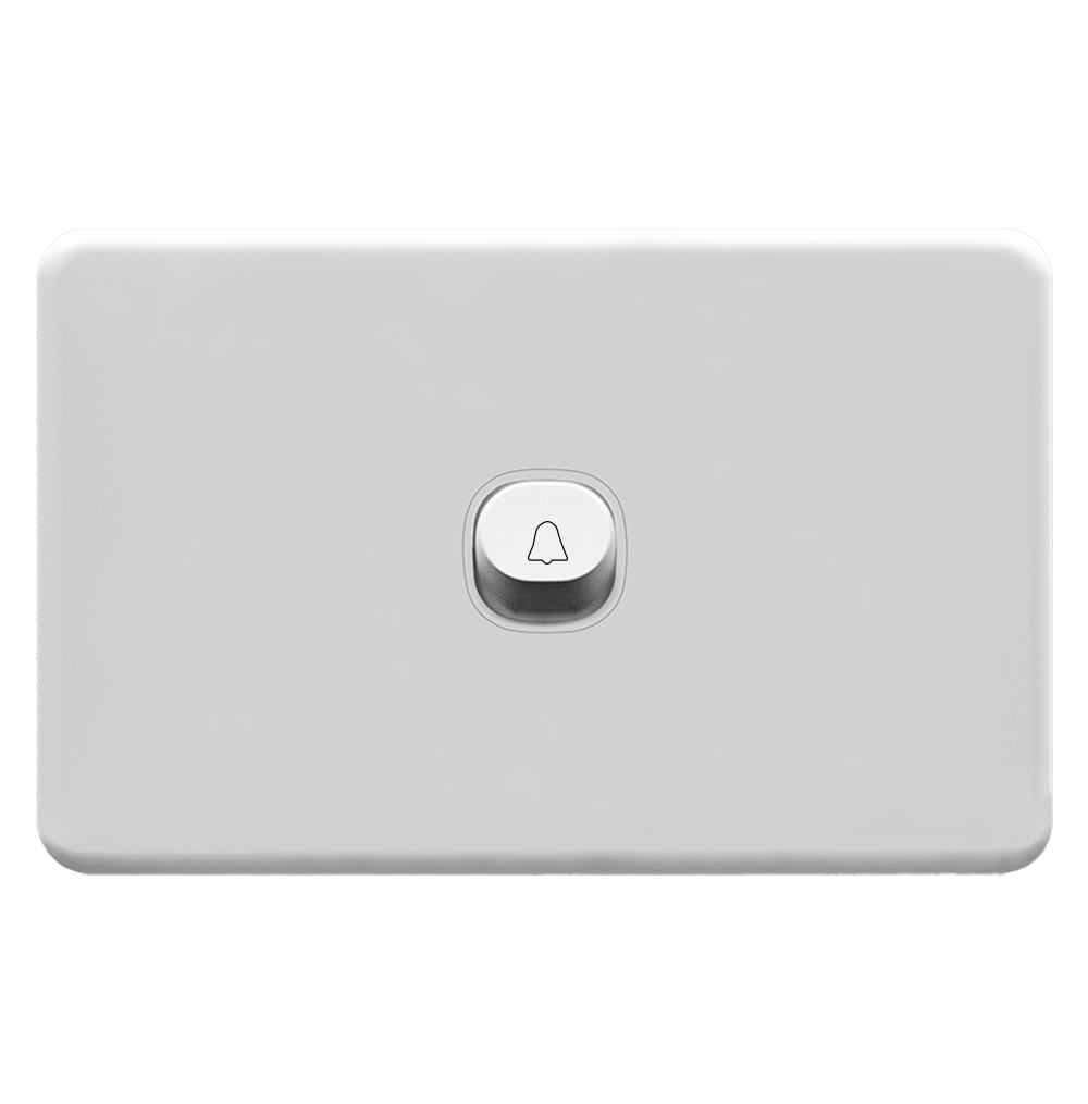 ENIGMA 16Amp. 1Gang 2Way Bell Press Switch Slim Classic White (Australian Standard)